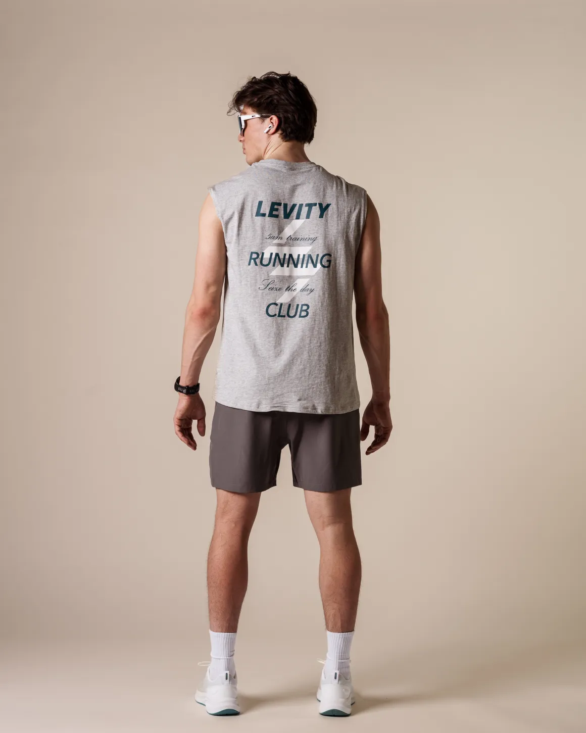 Oversized Cotton Tank M Grey Marl
