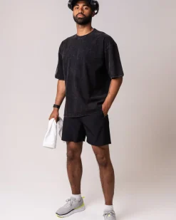Oversized Cotton T-Shirt M Black Washed