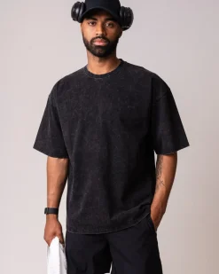 Oversized Cotton T-Shirt M Black Washed