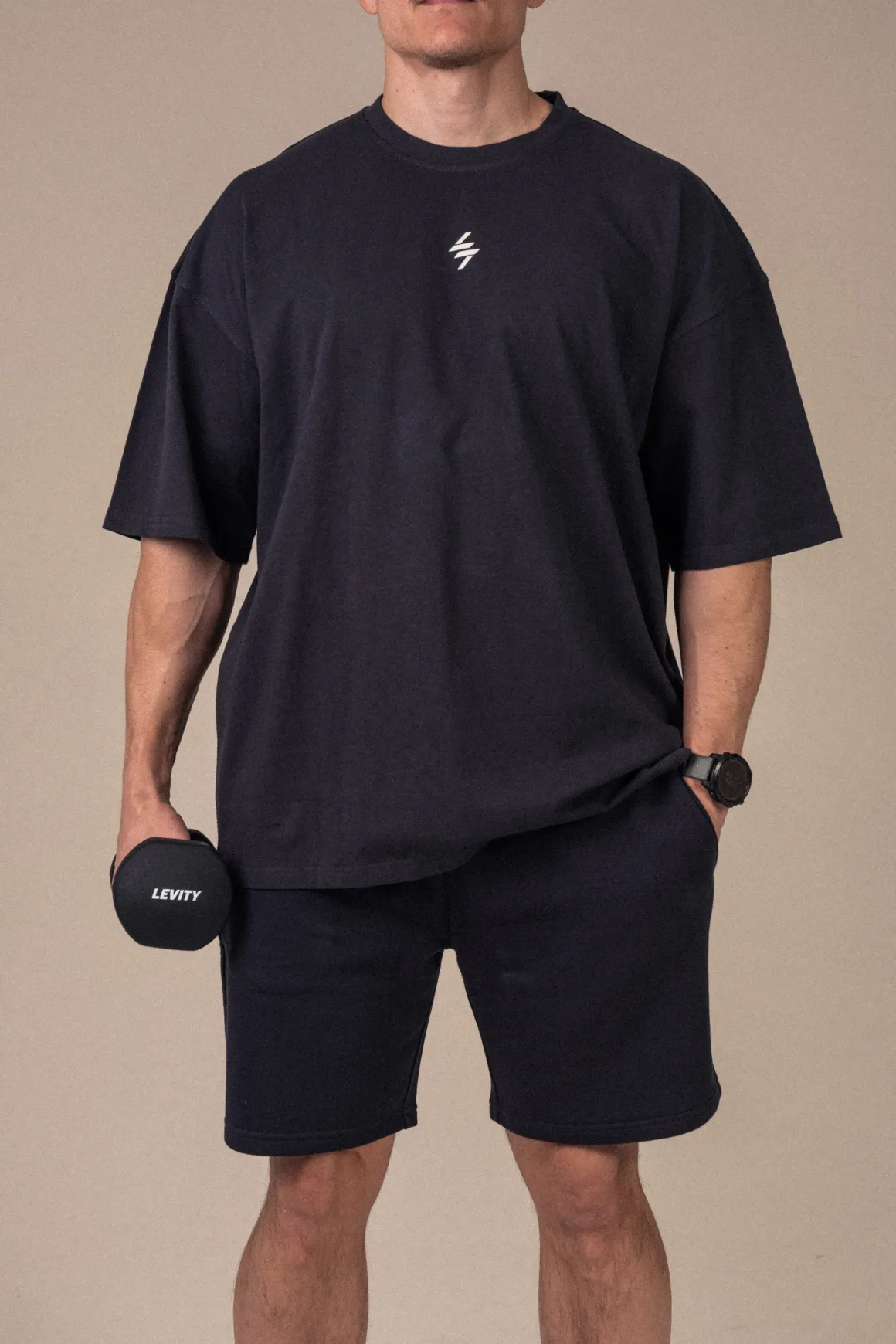 Oversized Cotton T-shirt M Black Charcoal