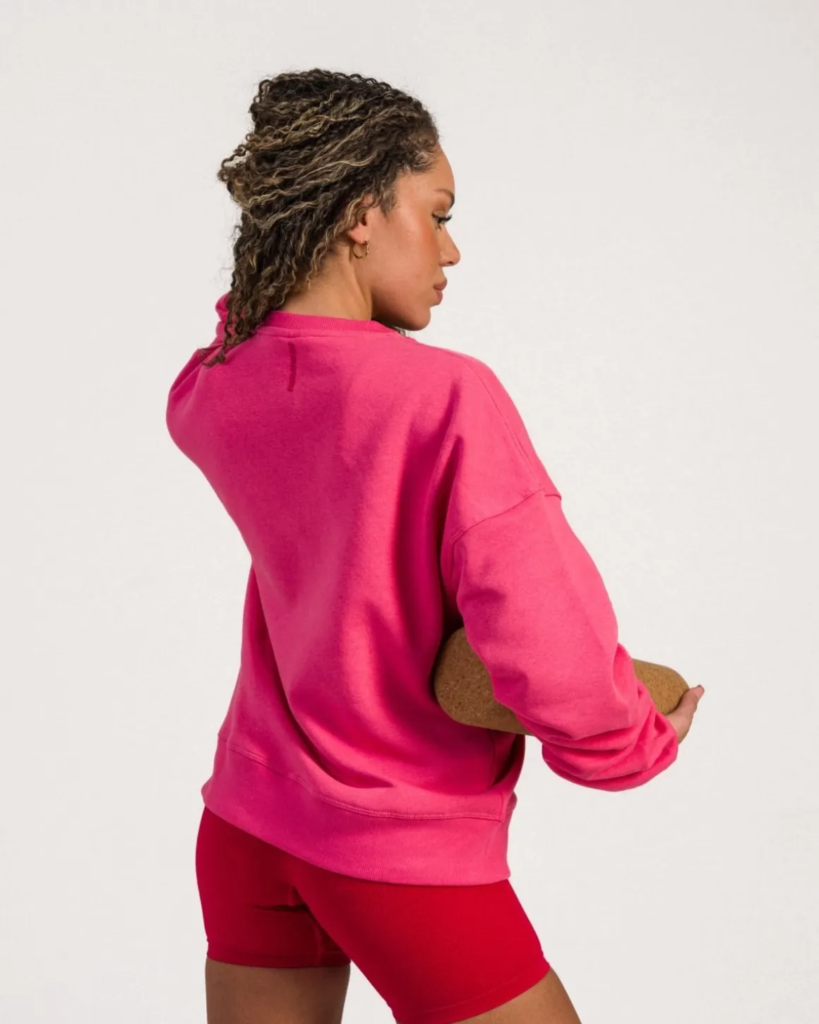 Oversized Crewneck + Beam Logo Shorts 5″ Pink/Red SET