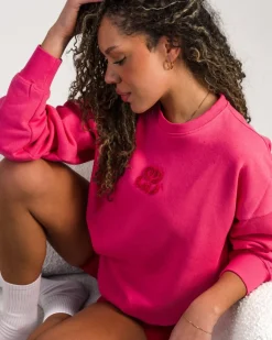 Oversized Crewneck + Beam Logo Shorts 5″ Pink/Red SET