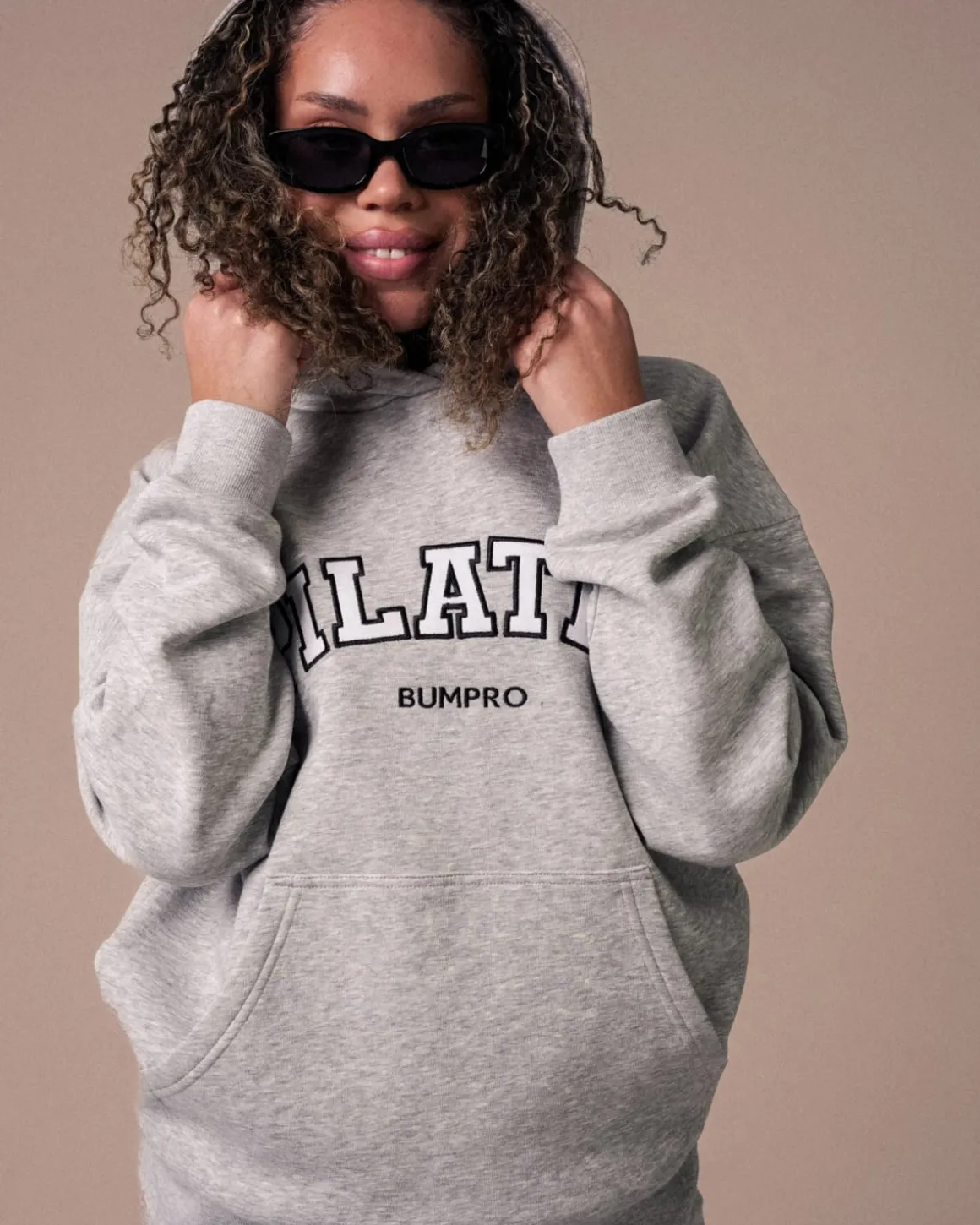 Oversized Hoodie Grey Marl/Pilates