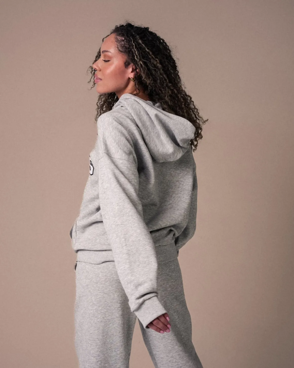 Oversized Hoodie Grey Marl/Pilates