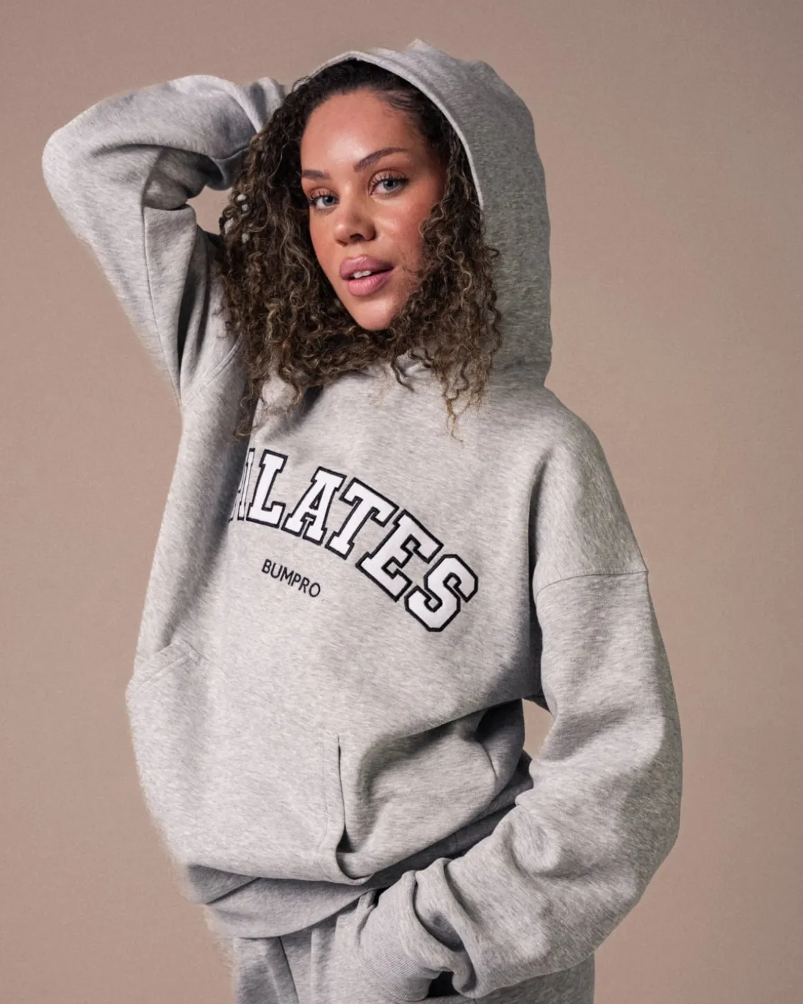 Oversized Hoodie Grey Marl/Pilates