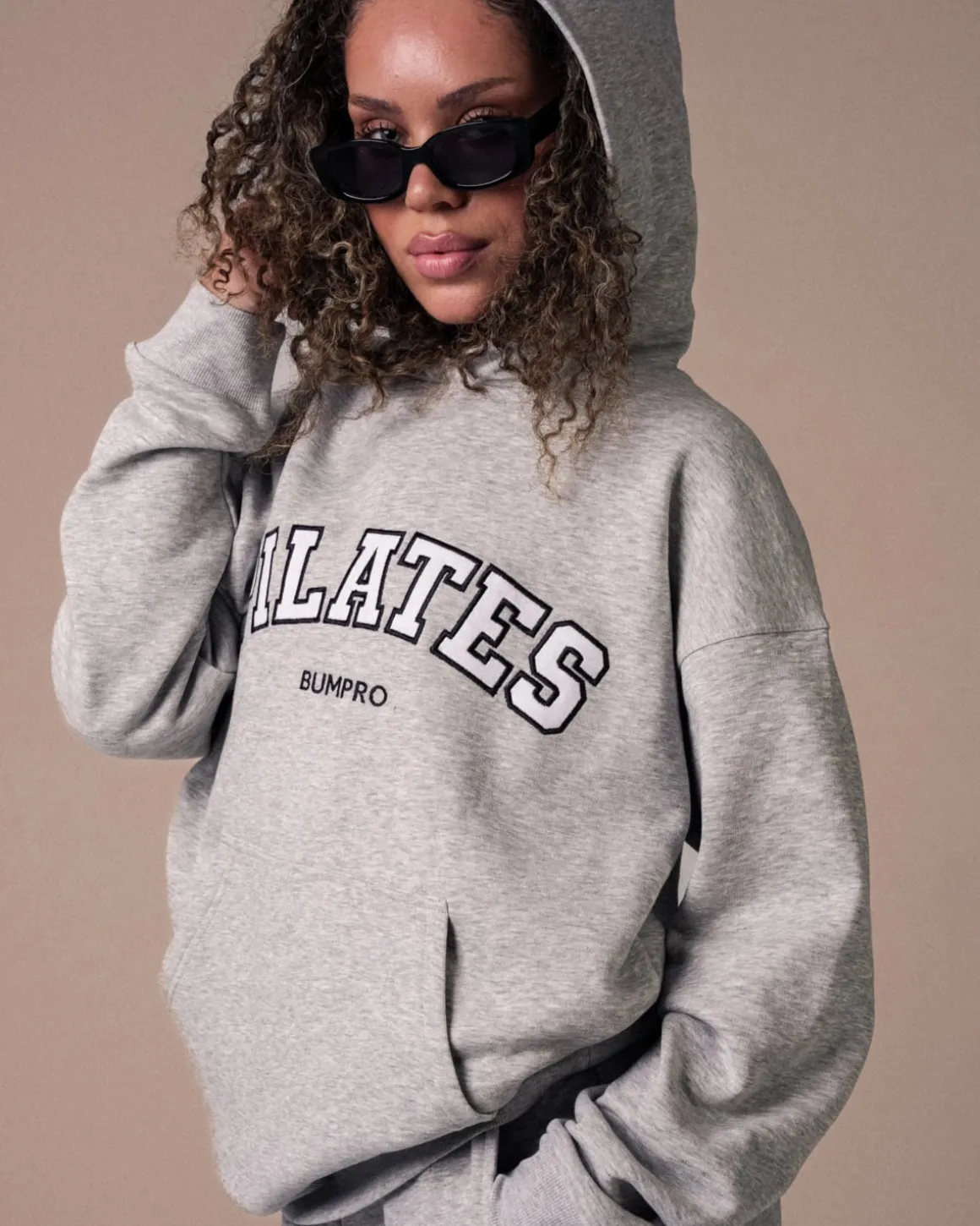 Oversized Hoodie Grey Marl/Pilates