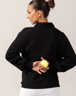 Oversized Pique LS Black/70s