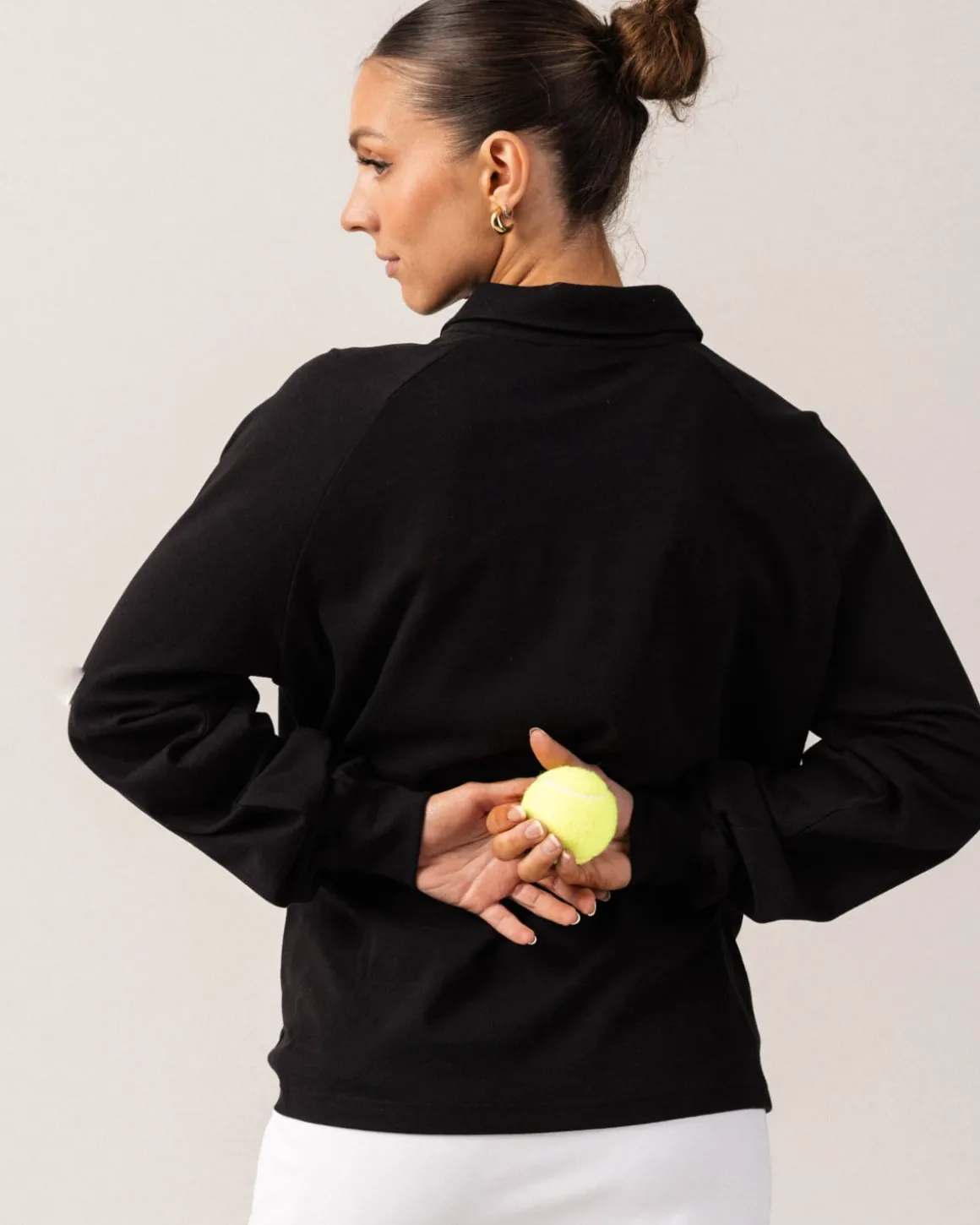 Oversized Pique LS Black/70s