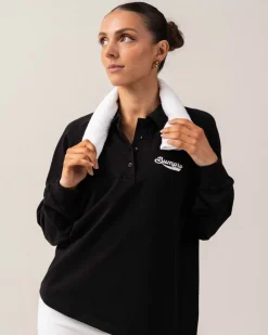 Oversized Pique LS Black/70s