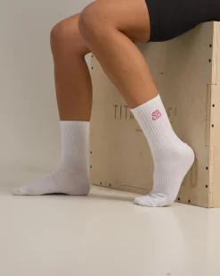 2-pack Crew Socks White/Pink