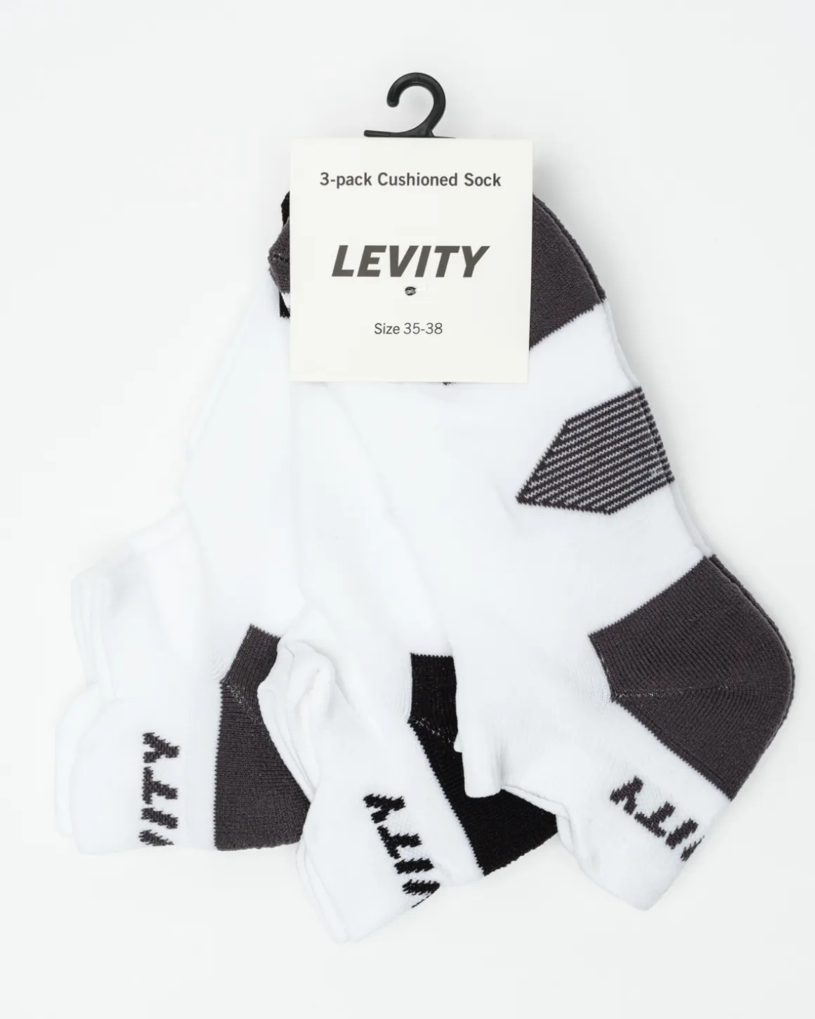 3-pack Cushioned Training Sock White/Grey