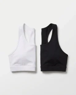 2-pack Essential Medium Support Bra Black/White