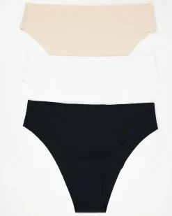 3-pack Invisible Brief Black/White/Sand
