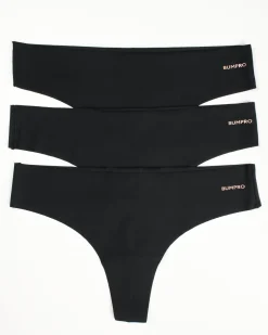 3-pack No Show Thong Black