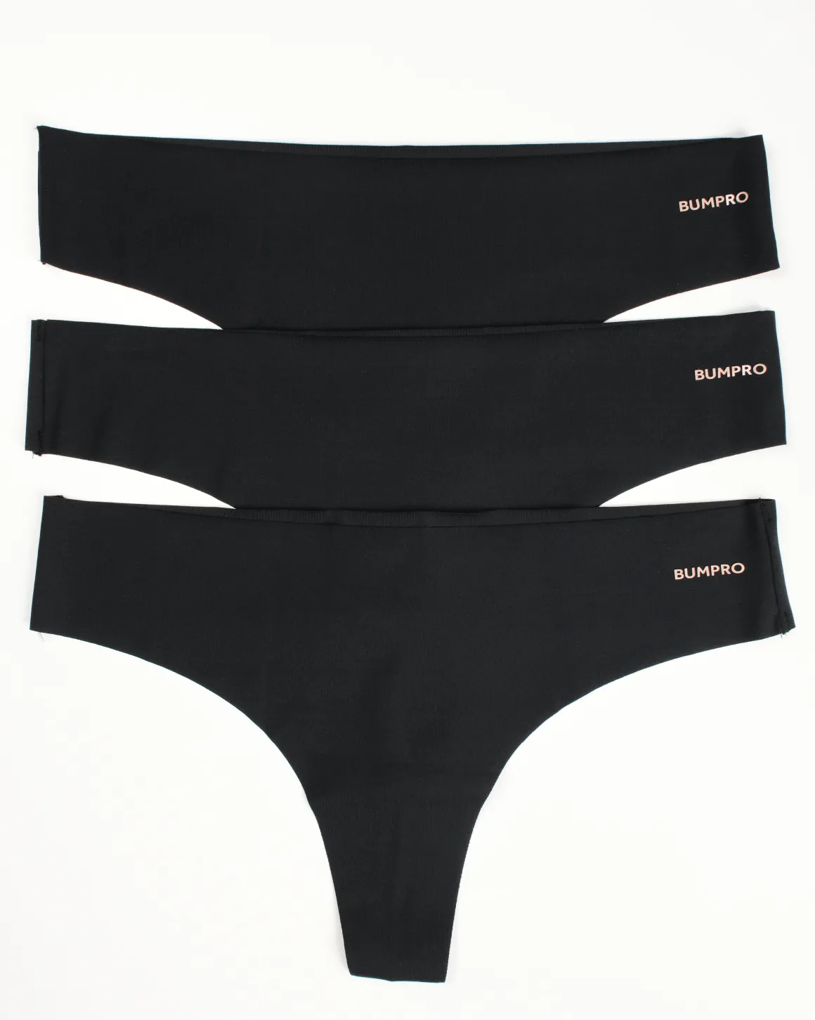 3-pack No Show Thong Black