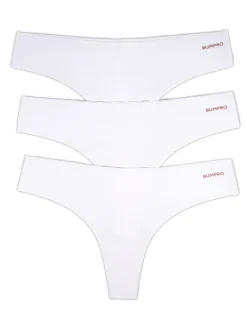 3-pack No Show Thong White