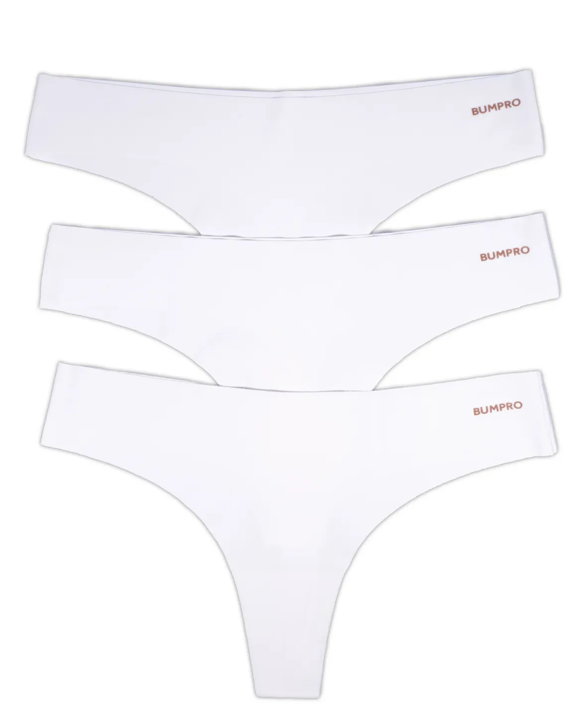 3-pack No Show Thong White