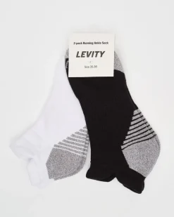 2-pack Running Ankle Sock Black/White