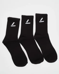 3-pack Sport Sock Black/White Logo
