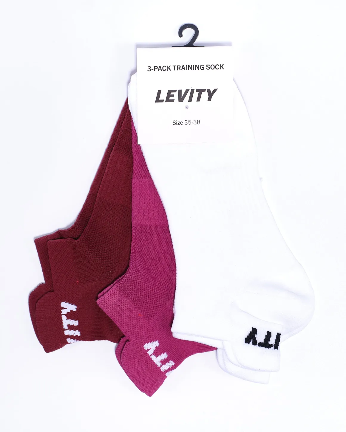 3-pack Training Sock White/Pink/Burgundy