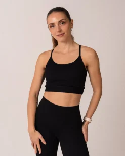 Perfect Rib Bra + Air Legging Cropped Black SET