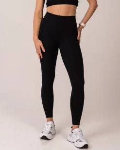 Perfect Rib Bra + Air Legging Cropped Black SET