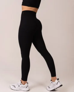 Perfect Rib Bra + Air Legging Cropped Black SET