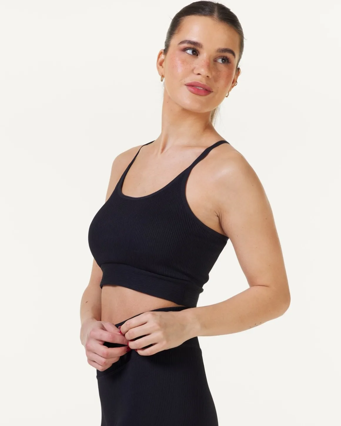 Perfect Rib Bra Black + Green 2-PACK