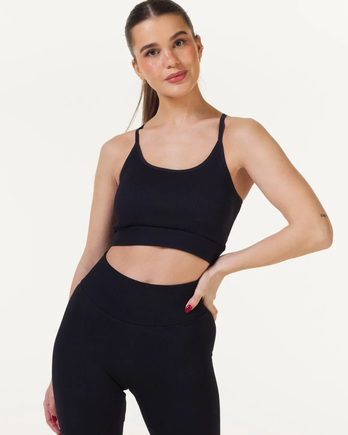 Perfect Rib Bra Black + Green 2-PACK