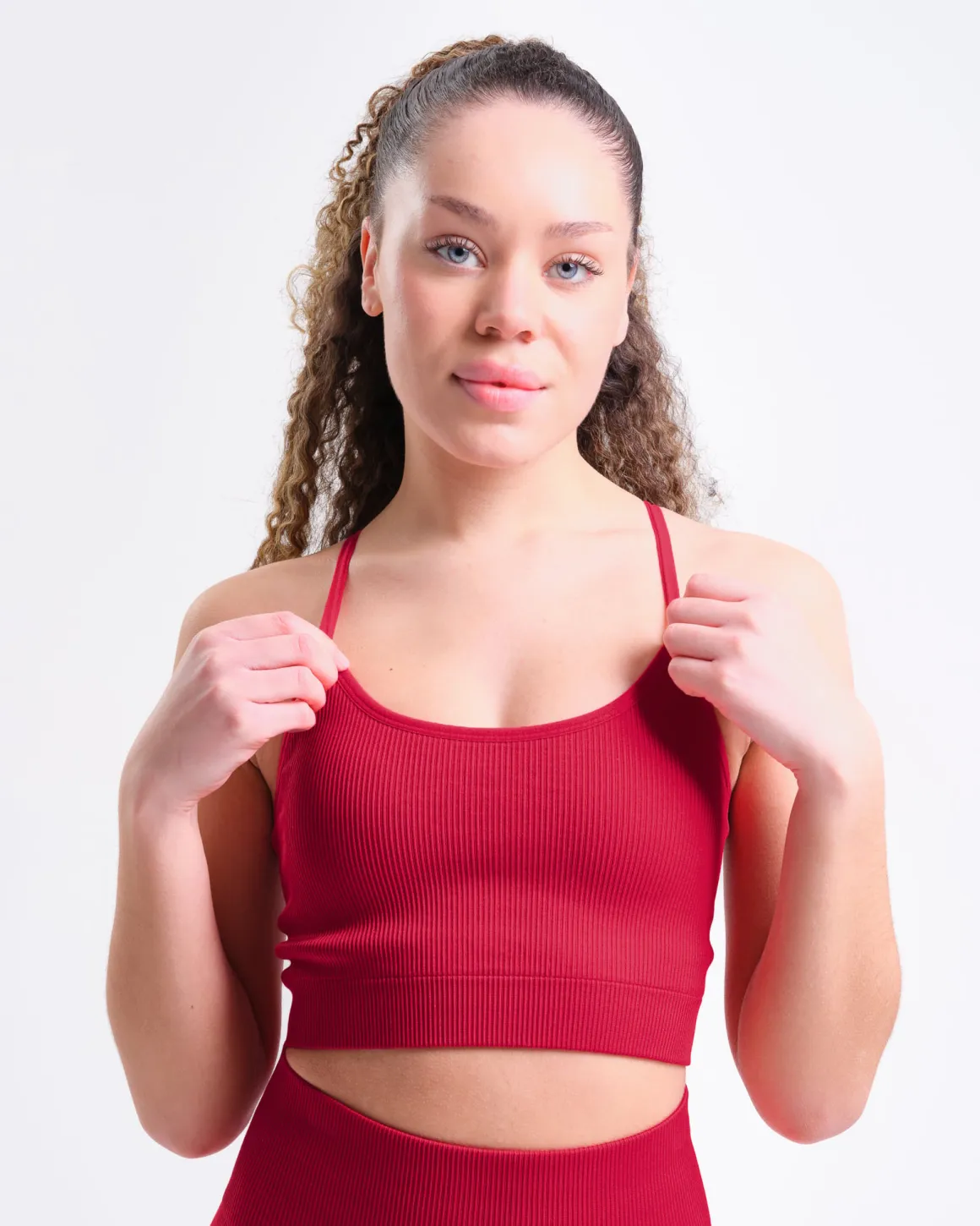 Perfect Rib Bra + Perfect Rib Tights Red Chili SET