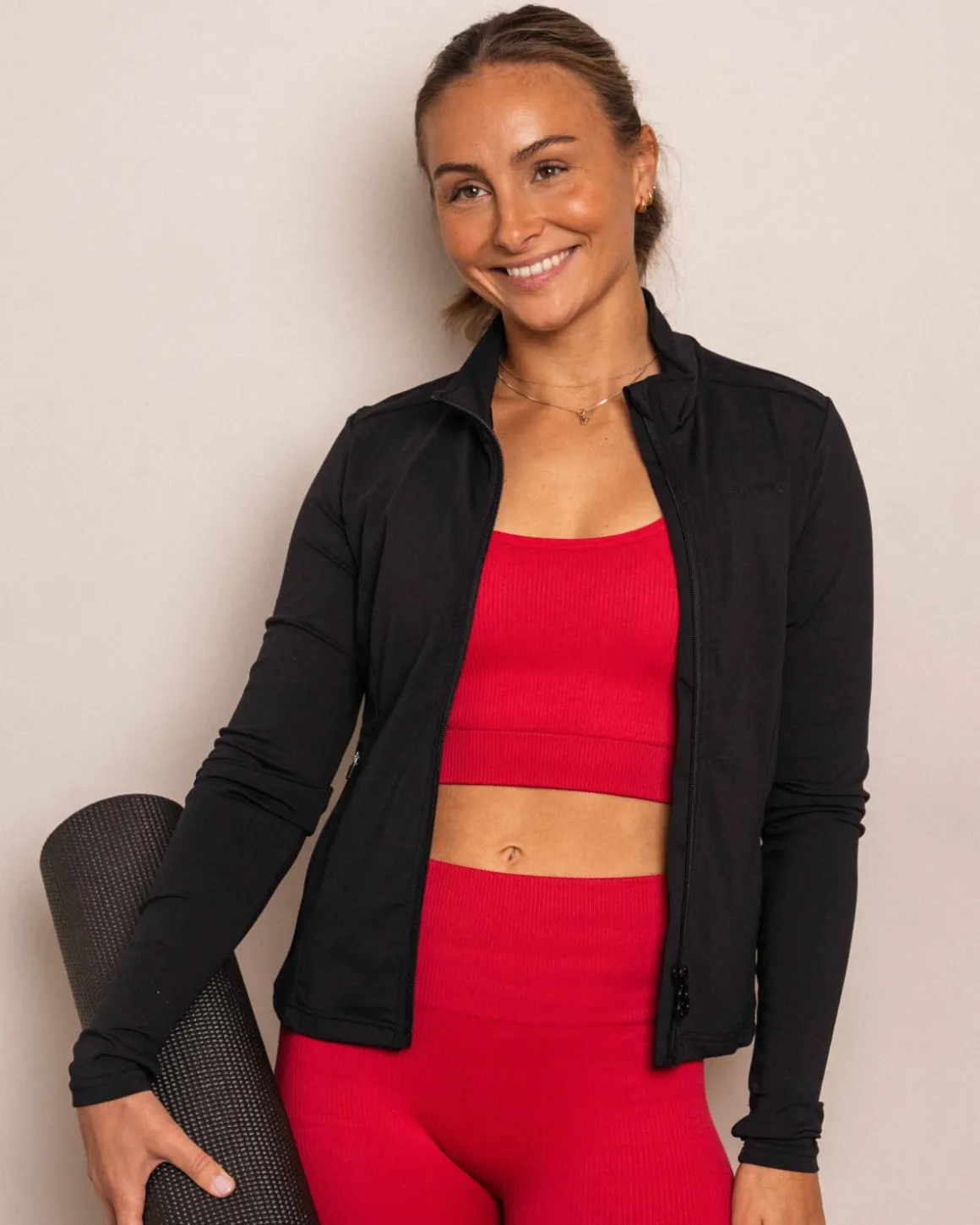 Perfect Rib Bra + Perfect Rib Tights Red Chili SET