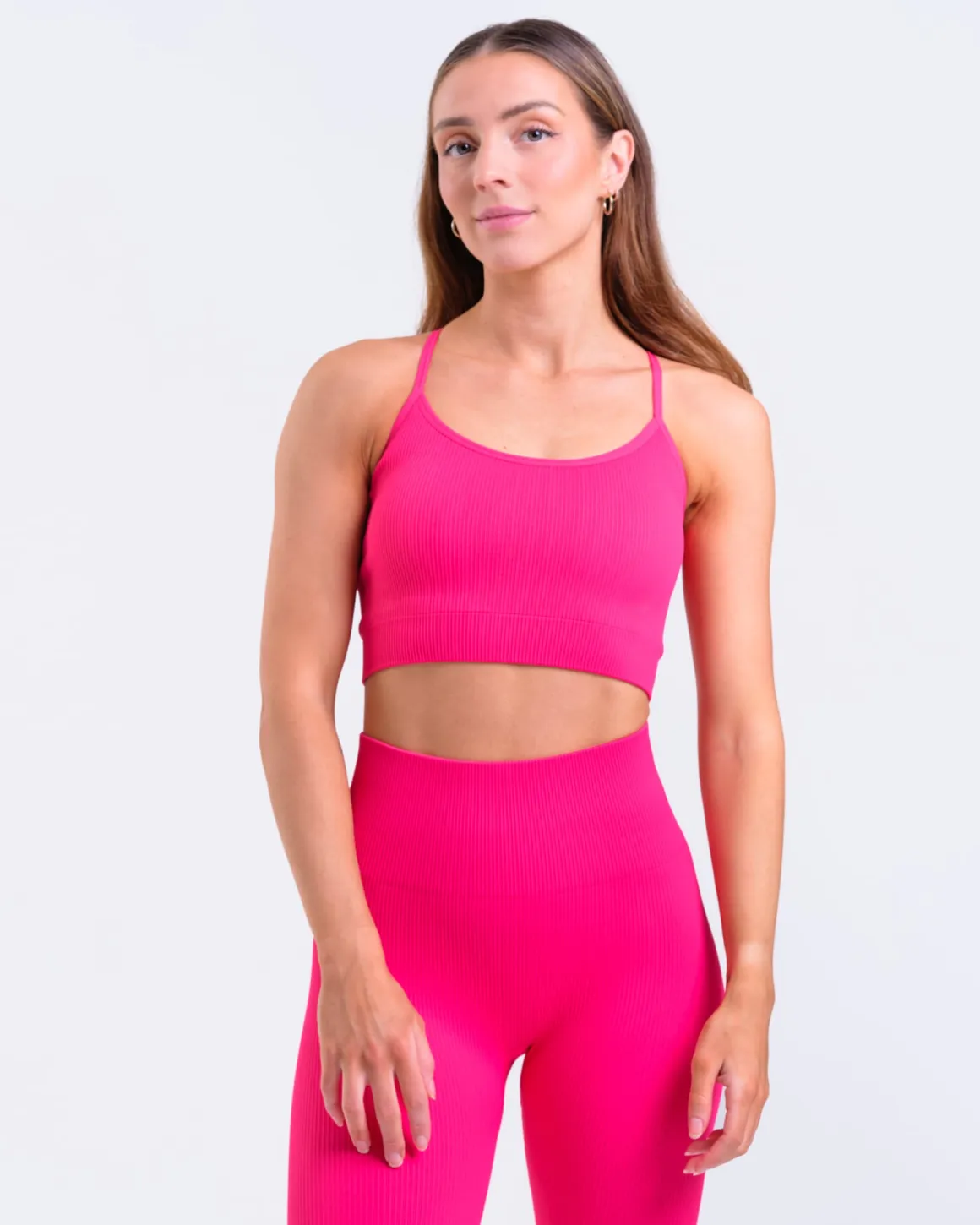 Perfect Rib Bra Pink Rasberry