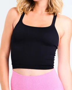 Perfect Rib Crop Top Black