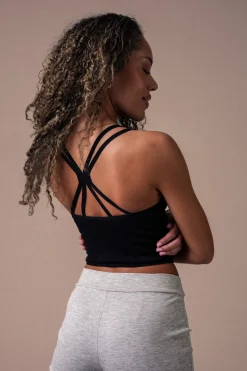 Perfect Rib Croptop Black & Beam Tights Black SETT
