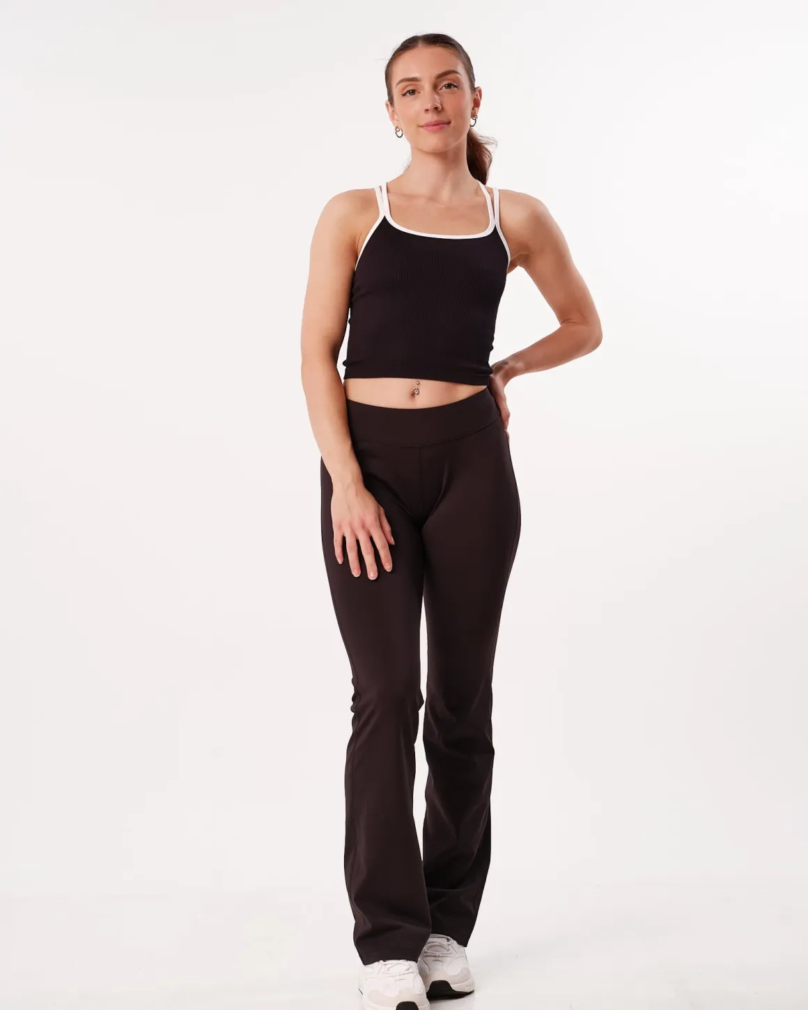 Perfect Rib Crop Top Black/White