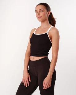 Perfect Rib Crop Top Black/White