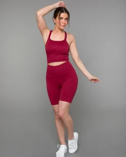 Perfect Rib Croptop Navy + Wine 2-PACK