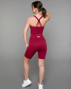 Perfect Rib Croptop Navy + Wine 2-PACK