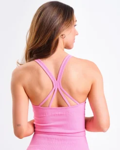 Perfect Rib Crop Top + Perfect Rib Scrunchie Tights Pink Bubblegum SET