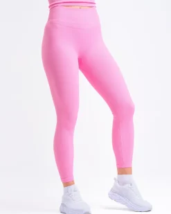 Perfect Rib Crop Top + Perfect Rib Scrunchie Tights Pink Bubblegum SET
