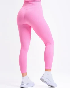 Perfect Rib Crop Top + Perfect Rib Scrunchie Tights Pink Bubblegum SET