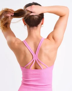 Perfect Rib Crop Top + Perfect Rib Scrunchie Tights Pink Bubblegum SET