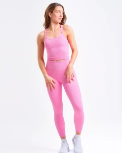 Perfect Rib Crop Top + Perfect Rib Scrunchie Tights Pink Bubblegum SET