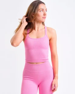 Perfect Rib Crop Top Pink Bubblegum
