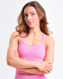 Perfect Rib Crop Top Pink Bubblegum