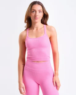 Perfect Rib Crop Top Pink Bubblegum