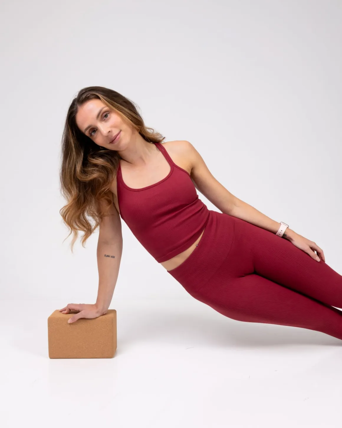 Perfect Rib Crop Top Red Tibetan