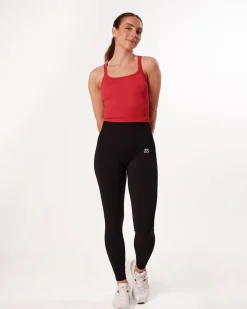 Perfect Rib Crop Top + Scrunchie Shorts Red Salsa SET