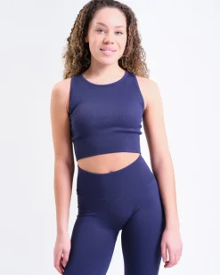 Perfect Rib Racer Tank Blue Navy