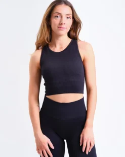 Perfect Rib Racer Tank + Contour Seamless Tights Black SET